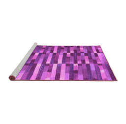 Sideview of Machine Washable Abstract Pink Contemporary Rug, wshcon1221pnk