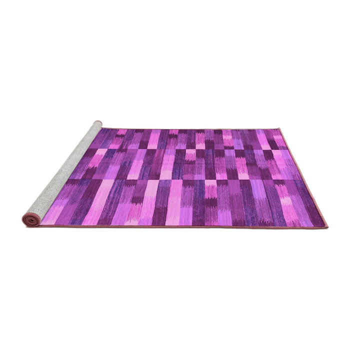 Sideview of Machine Washable Abstract Pink Contemporary Rug, wshcon1221pnk