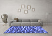 Machine Washable Abstract Blue Contemporary Rug in a Living Room, wshcon1221blu