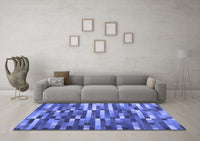 Machine Washable Abstract Blue Contemporary Rug, wshcon1221blu