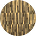 Round Machine Washable Abstract Brown Contemporary Rug, wshcon1221brn