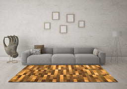 Machine Washable Abstract Orange Contemporary Area Rugs in a Living Room, wshcon1221org