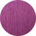 Round Abstract Purple Contemporary Rug, con1222pur