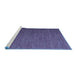 Sideview of Machine Washable Abstract Blue Contemporary Rug, wshcon1222blu