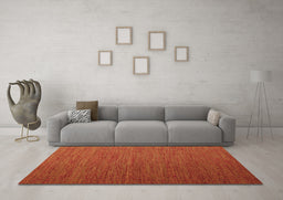 Machine Washable Abstract Orange Contemporary Area Rugs in a Living Room, wshcon1222org