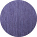 Round Abstract Blue Contemporary Rug, con1222blu