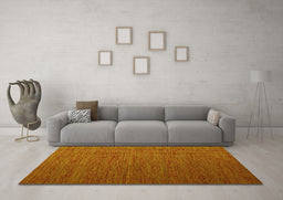 Machine Washable Abstract Yellow Contemporary Rug in a Living Room, wshcon1222yw