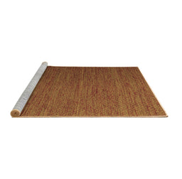 Sideview of Machine Washable Abstract Brown Contemporary Rug, wshcon1222brn