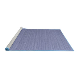 Sideview of Machine Washable Abstract Blue Contemporary Rug, wshcon1223blu