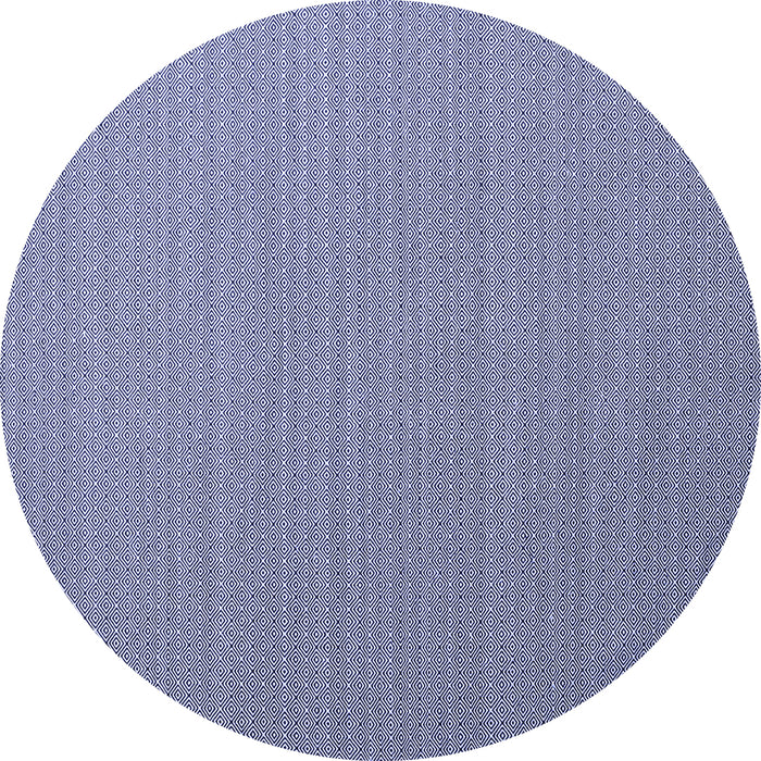 Round Abstract Blue Contemporary Rug, con1223blu