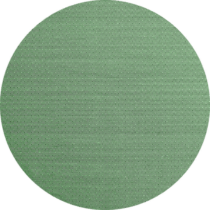 Round Machine Washable Abstract Emerald Green Contemporary Area Rugs, wshcon1223emgrn