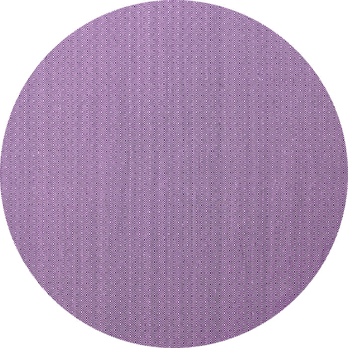 Round Abstract Purple Contemporary Rug, con1223pur
