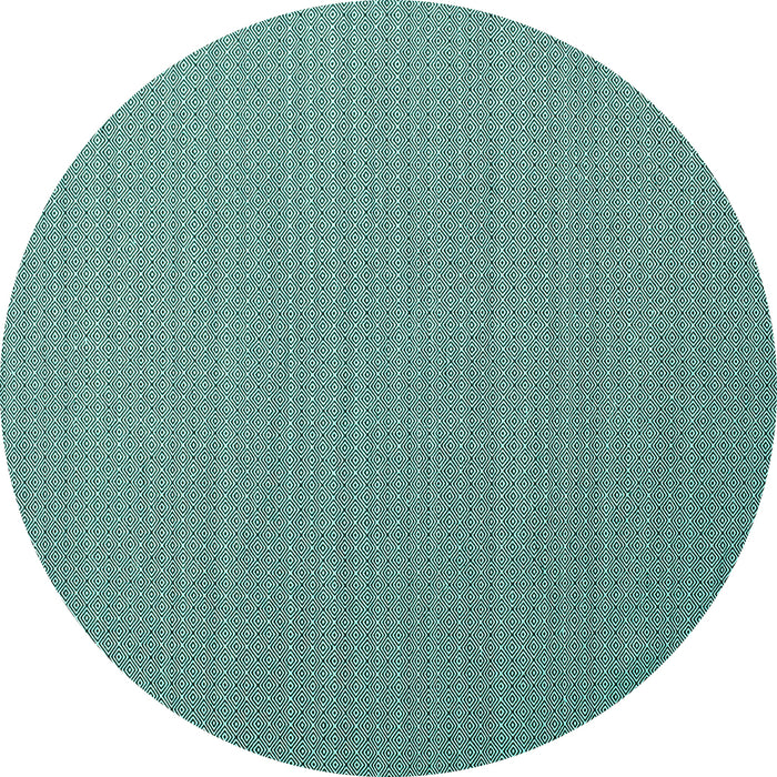 Round Abstract Turquoise Contemporary Rug, con1223turq