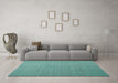 Machine Washable Abstract Turquoise Contemporary Area Rugs in a Living Room,, wshcon1223turq