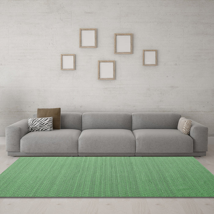 Machine Washable Abstract Emerald Green Contemporary Area Rugs in a Living Room,, wshcon1223emgrn