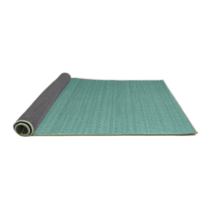 Sideview of Abstract Turquoise Contemporary Rug, con1223turq
