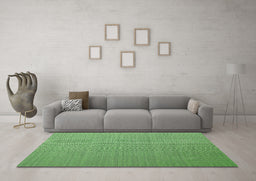 Machine Washable Abstract Green Contemporary Area Rugs in a Living Room,, wshcon1223grn