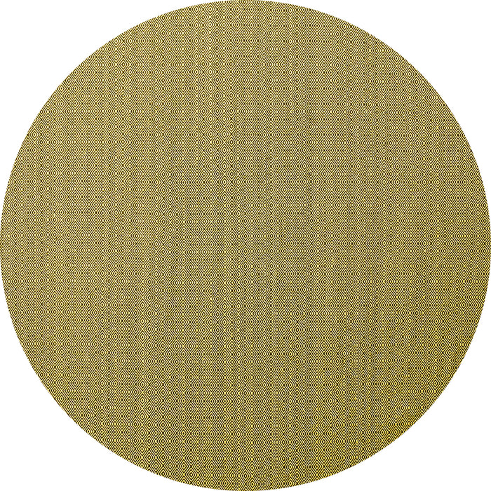 Round Machine Washable Abstract Yellow Contemporary Rug, wshcon1223yw