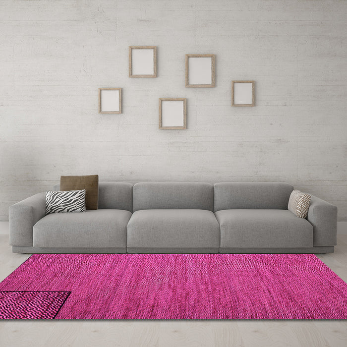 Machine Washable Abstract Pink Contemporary Rug in a Living Room, wshcon1224pnk