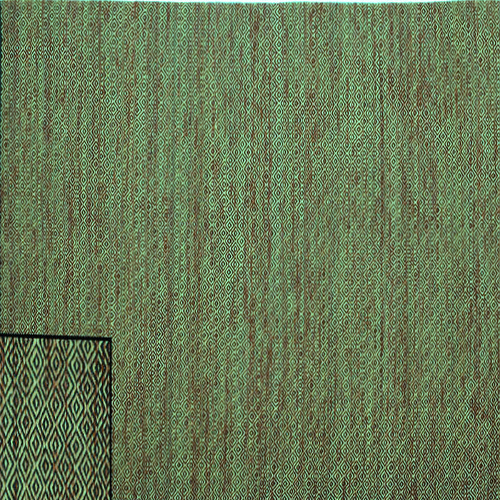 Square Abstract Turquoise Contemporary Rug, con1224turq