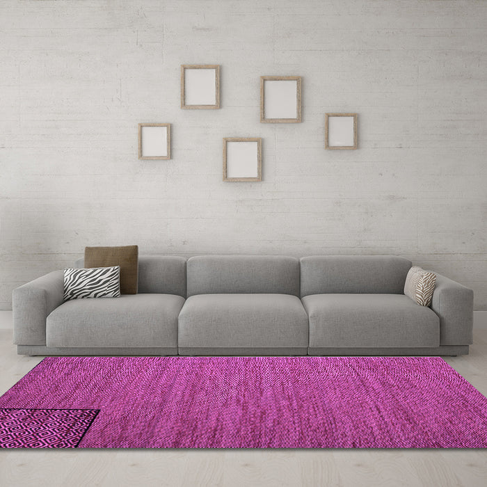 Machine Washable Abstract Purple Contemporary Area Rugs in a Living Room, wshcon1224pur