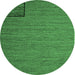 Round Abstract Emerald Green Contemporary Rug, con1224emgrn