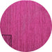 Round Abstract Pink Contemporary Rug, con1224pnk