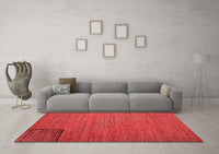 Machine Washable Abstract Red Contemporary Rug, wshcon1224red