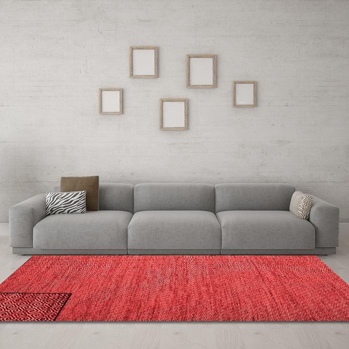 Contemporary Red Washable Rugs