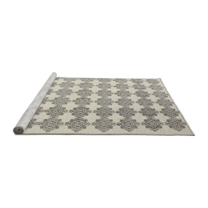 Serging Thickness of Machine Washable Contemporary Sage Green Rug, wshcon1225