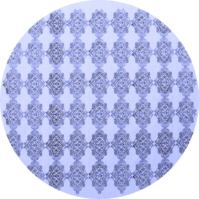 Round Machine Washable Abstract Blue Contemporary Rug, wshcon1225blu