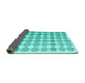 Sideview of Abstract Turquoise Contemporary Rug, con1225turq