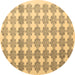 Round Abstract Brown Contemporary Rug, con1225brn