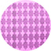 Round Machine Washable Abstract Pink Contemporary Rug, wshcon1225pnk