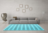 Machine Washable Abstract Light Blue Contemporary Rug, wshcon1225lblu