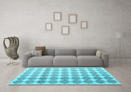 Machine Washable Abstract Light Blue Contemporary Rug in a Living Room, wshcon1225lblu
