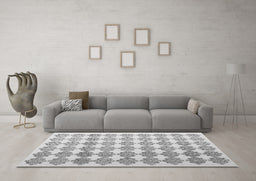 Machine Washable Abstract Gray Contemporary Rug in a Living Room,, wshcon1225gry