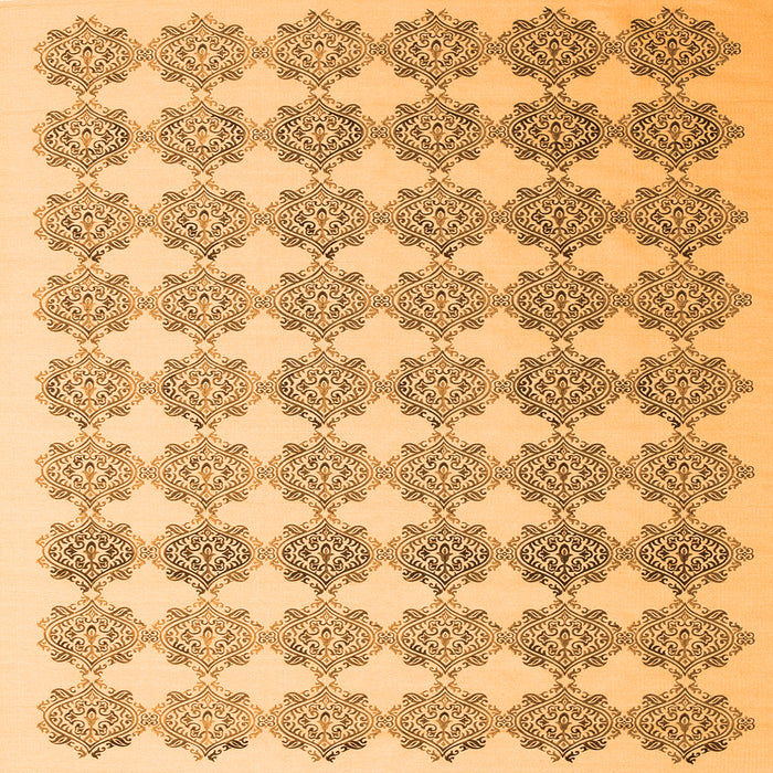 Round Machine Washable Abstract Orange Contemporary Area Rugs, wshcon1225org