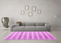 Machine Washable Abstract Pink Contemporary Rug, wshcon1225pnk