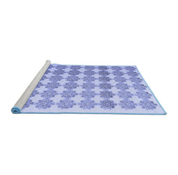 Sideview of Machine Washable Abstract Blue Contemporary Rug, wshcon1225blu