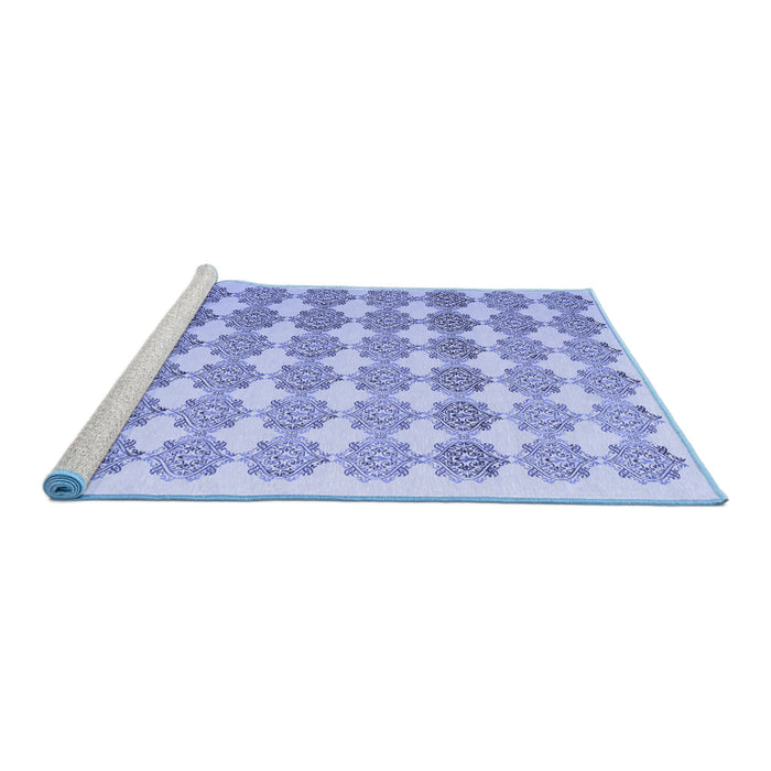 Sideview of Machine Washable Abstract Blue Contemporary Rug, wshcon1225blu