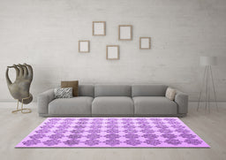 Machine Washable Abstract Purple Contemporary Area Rugs in a Living Room, wshcon1225pur