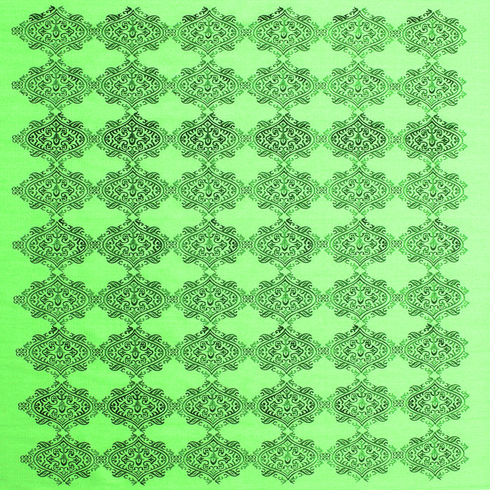 Round Machine Washable Abstract Green Contemporary Area Rugs, wshcon1225grn