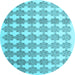 Round Abstract Light Blue Contemporary Rug, con1225lblu