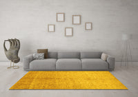 Machine Washable Abstract Yellow Contemporary Rug, wshcon1226yw