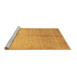 Sideview of Machine Washable Abstract Brown Contemporary Rug, wshcon1226brn