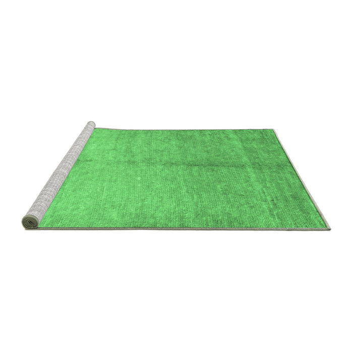 Sideview of Machine Washable Abstract Emerald Green Contemporary Area Rugs, wshcon1226emgrn