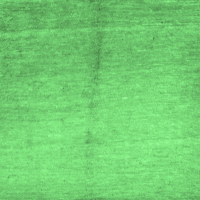 Square Machine Washable Abstract Emerald Green Contemporary Area Rugs, wshcon1226emgrn