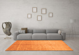 Machine Washable Abstract Orange Contemporary Area Rugs in a Living Room, wshcon1226org