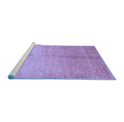 Sideview of Machine Washable Abstract Blue Contemporary Rug, wshcon1226blu
